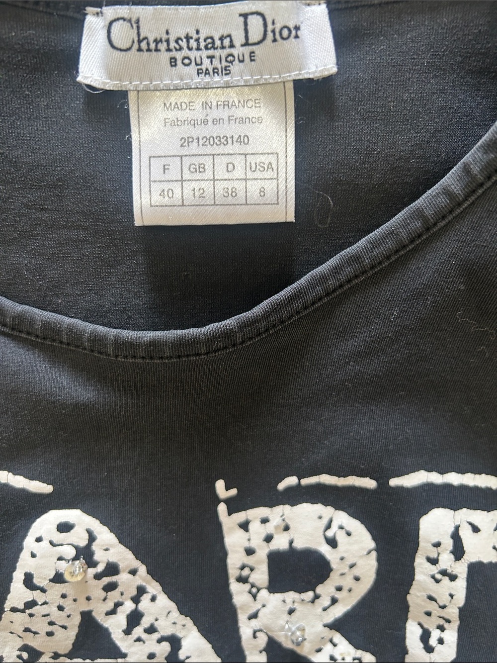 Dior Black Sleeveless Cotton Tank - Picture 5 of 5